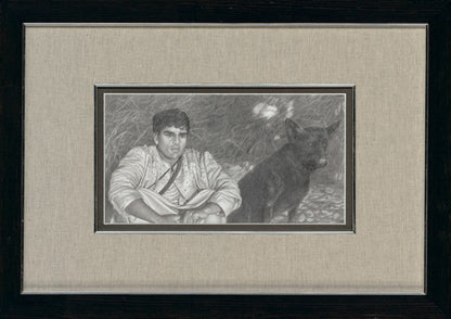 Matthew and His Dog Sketch Study Original Artwork