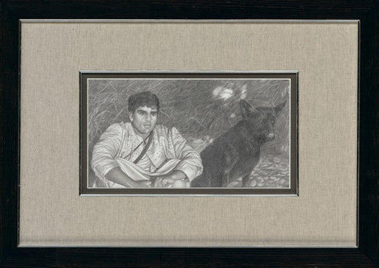 Matthew and His Dog Sketch Study Original Artwork