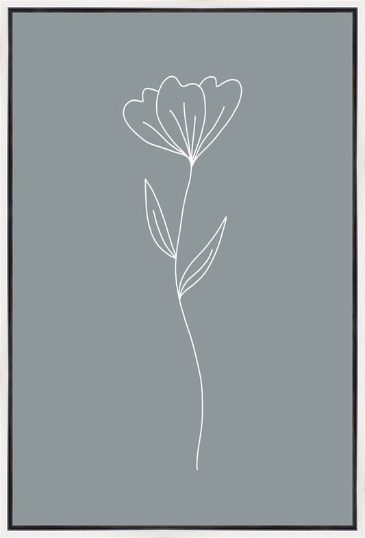 Minimalist Flower Blue Gallery Wrap