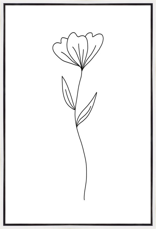 Minimalist Flower White Gallery Wrap