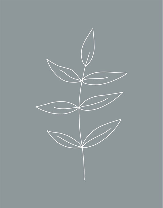 Minimalist Leaves Blue