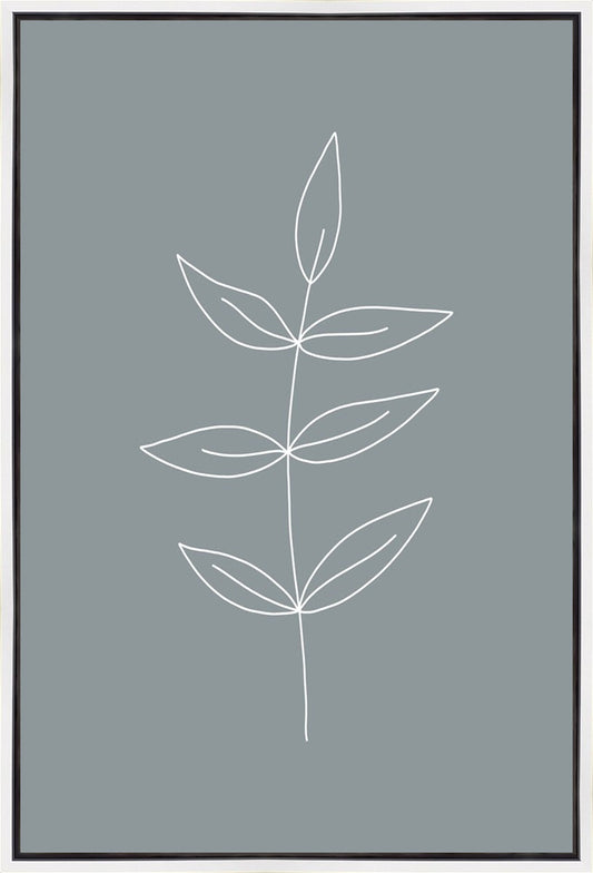 Minimalist Leaves Blue Gallery Wrap
