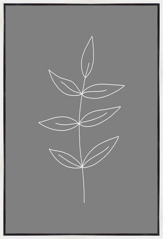 Minimalist Leaves Gray Gallery Wrap