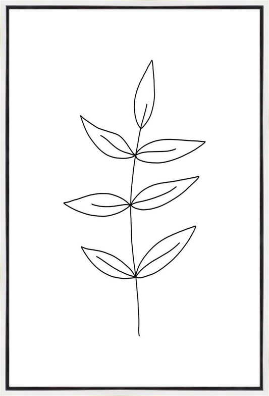 Minimalist Leaves White Gallery Wrap