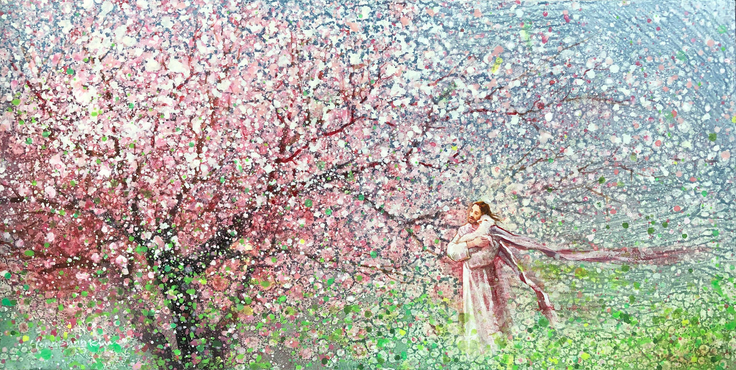 Refuge and Strength Original on Canvas 23 X 12