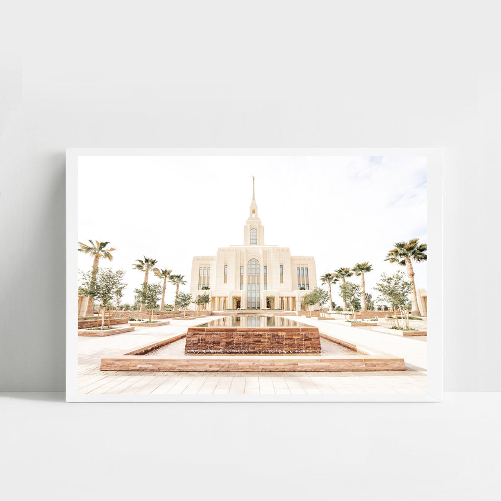 Red Cliffs Utah Temple Fountain View - Jesus is the Christ Prints