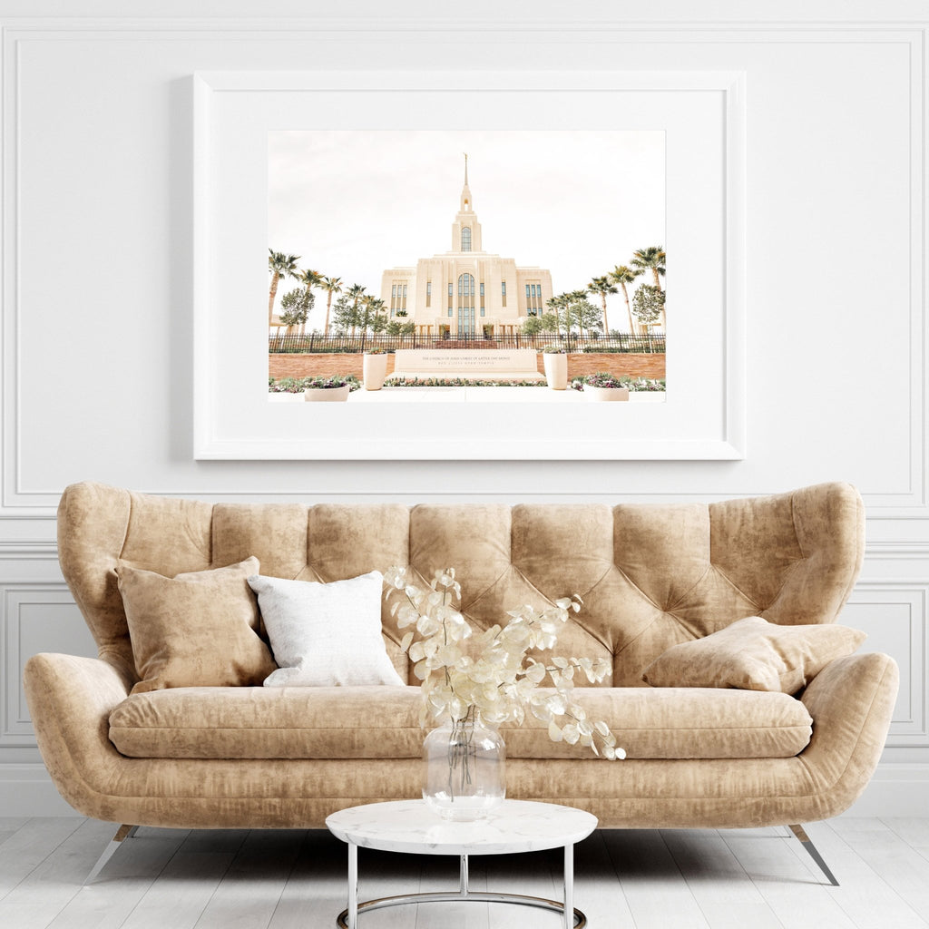 Red Cliffs Utah Temple Full View - Jesus is the Christ Prints