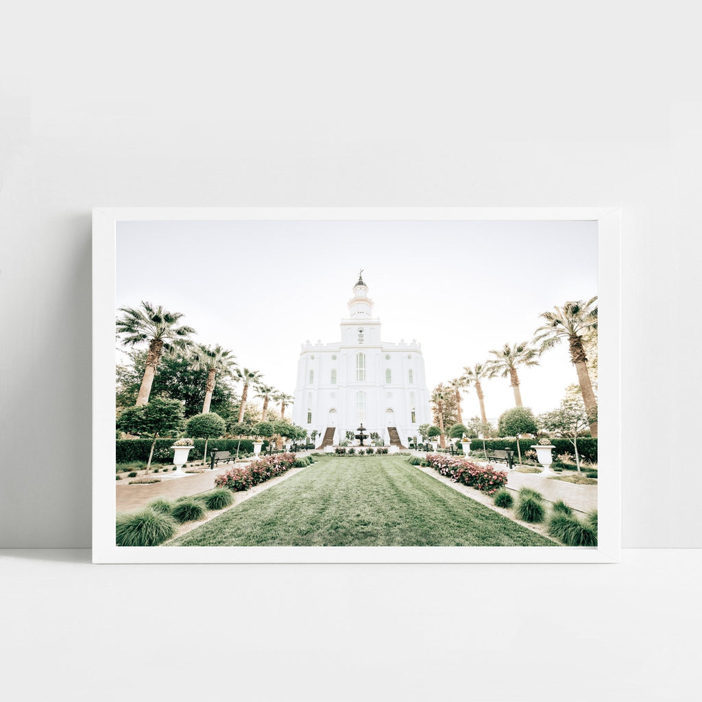 St George Temple Front View - Jesus is the Christ Prints