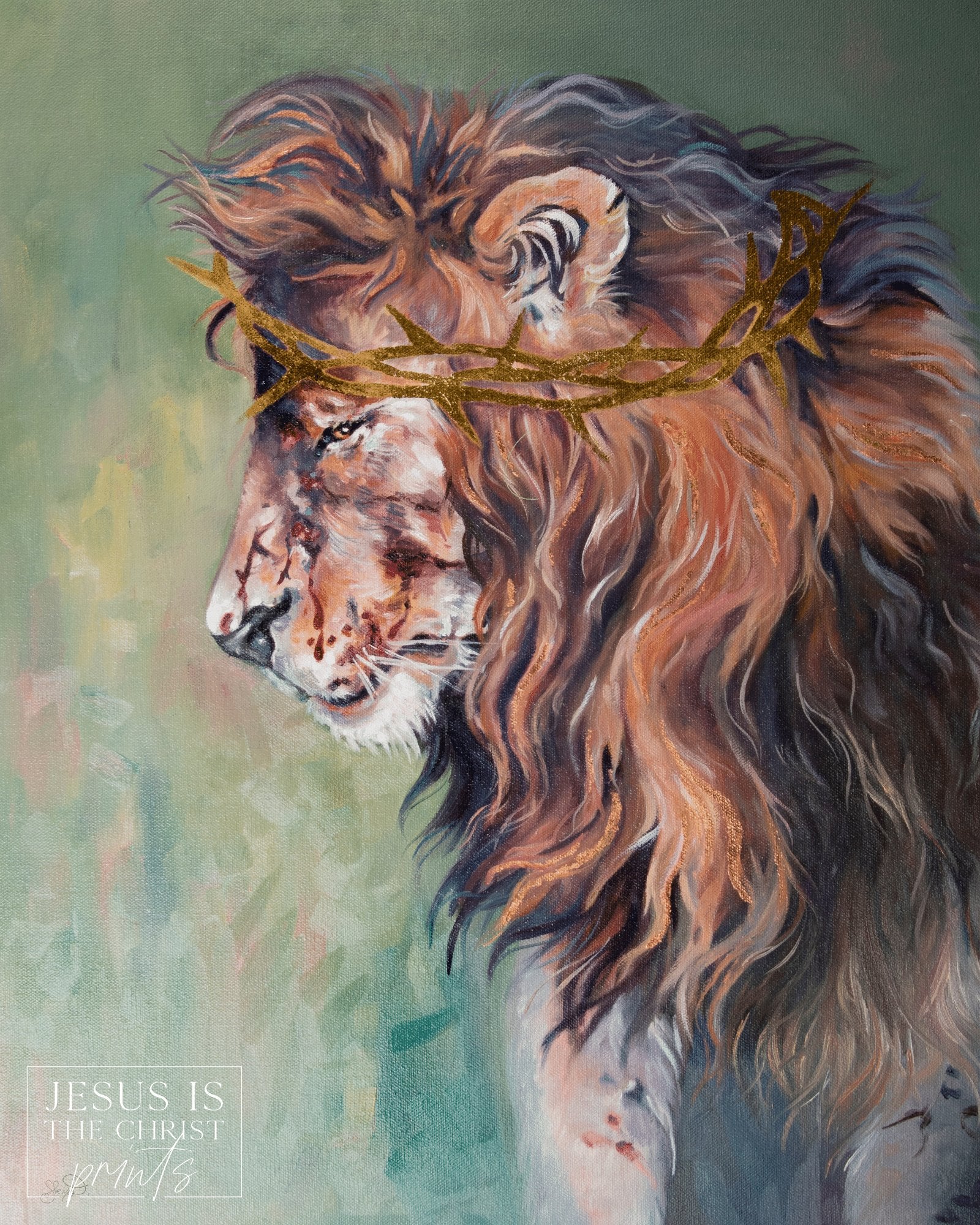 lion with crown of thorns drawing