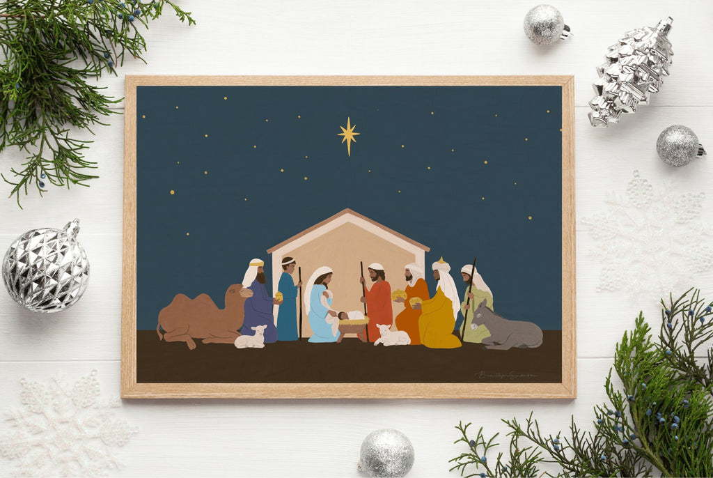 Folk Nativity - Jesus is the Christ Prints
