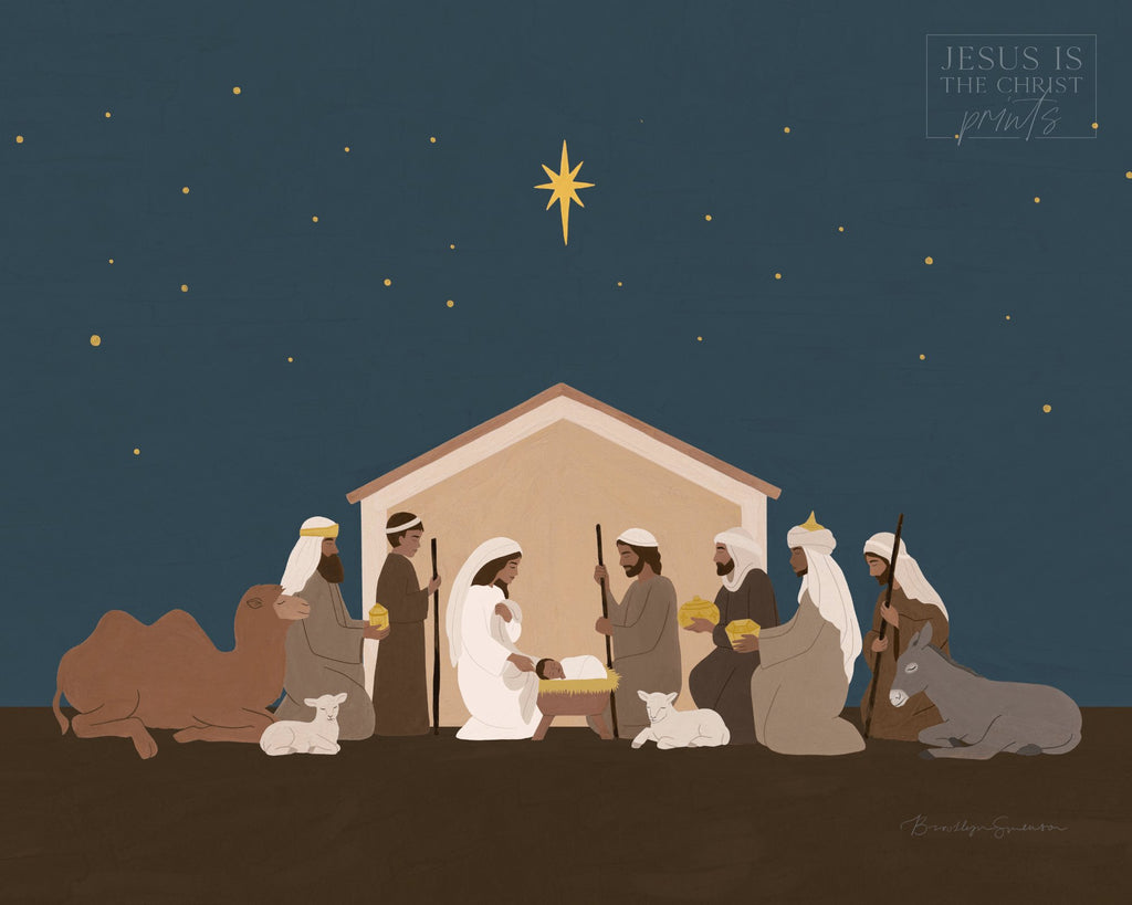 Folk Nativity - Jesus is the Christ Prints