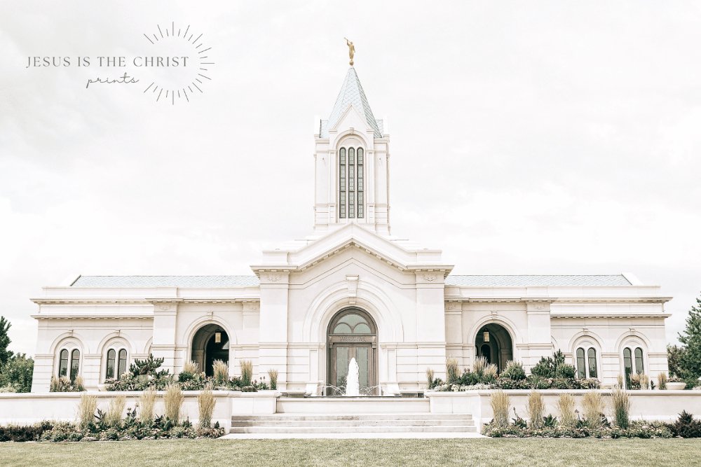 Fort Collins Colorado Temple White Skies - Jesus is the Christ Prints