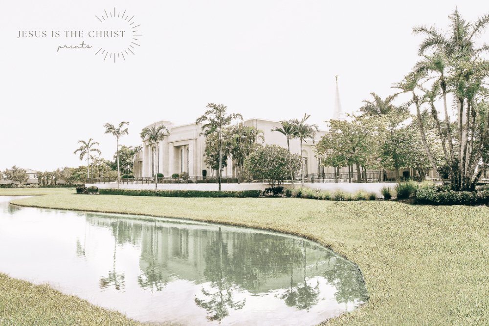 Fort Lauderdale Temple Pond View - Jesus is the Christ Prints