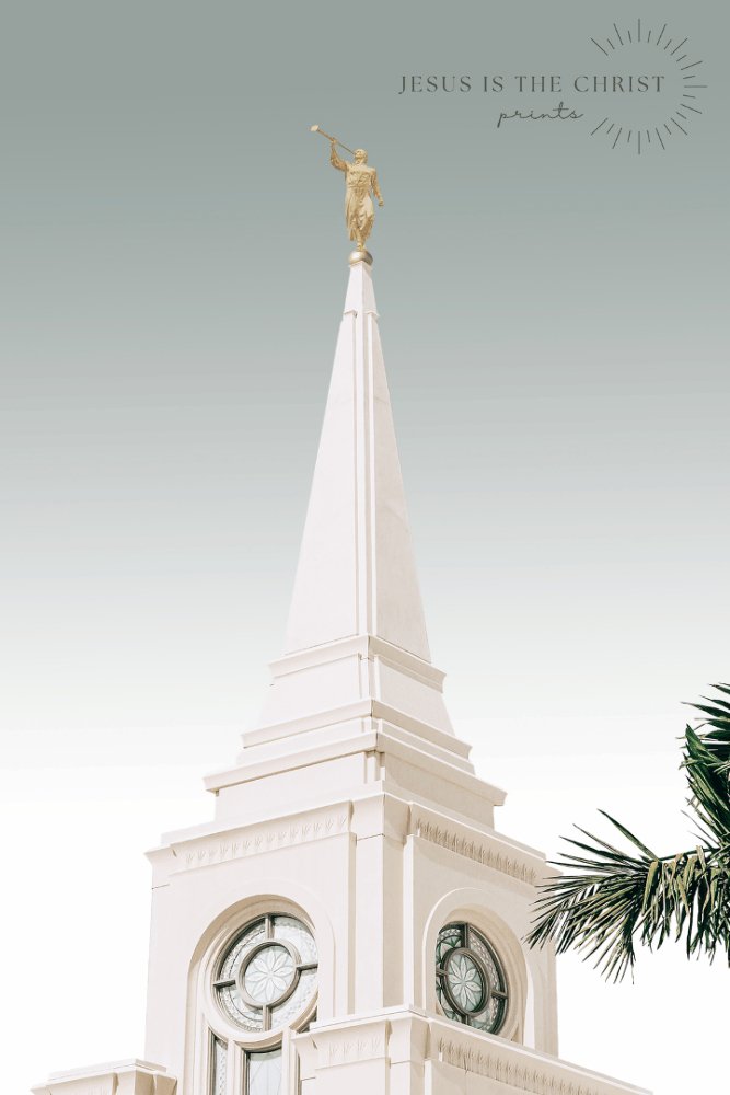 Fort Lauderdale Temple Spire Sage Sky - Jesus is the Christ Prints