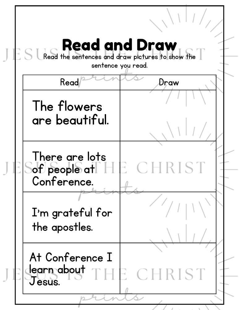 General Conference Activity Packet for Kids (Digital Download) - Jesus is the Christ Prints