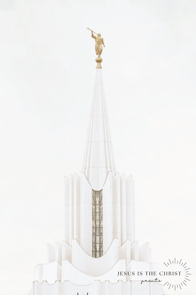 Jordan River Temple Spire - Jesus is the Christ Prints