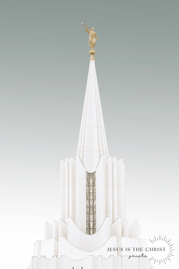 Jordan River Temple Spire - Jesus is the Christ Prints