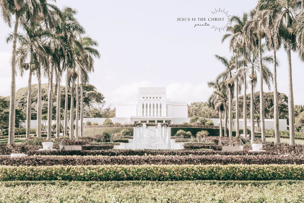 Laie Hawaii Temple Clear Sky - Jesus is the Christ Prints