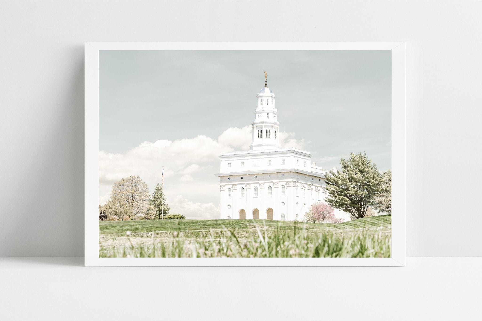 Nauvoo Temple Being Built – Fine Art Cold Wax Painting – LDS Art Shop