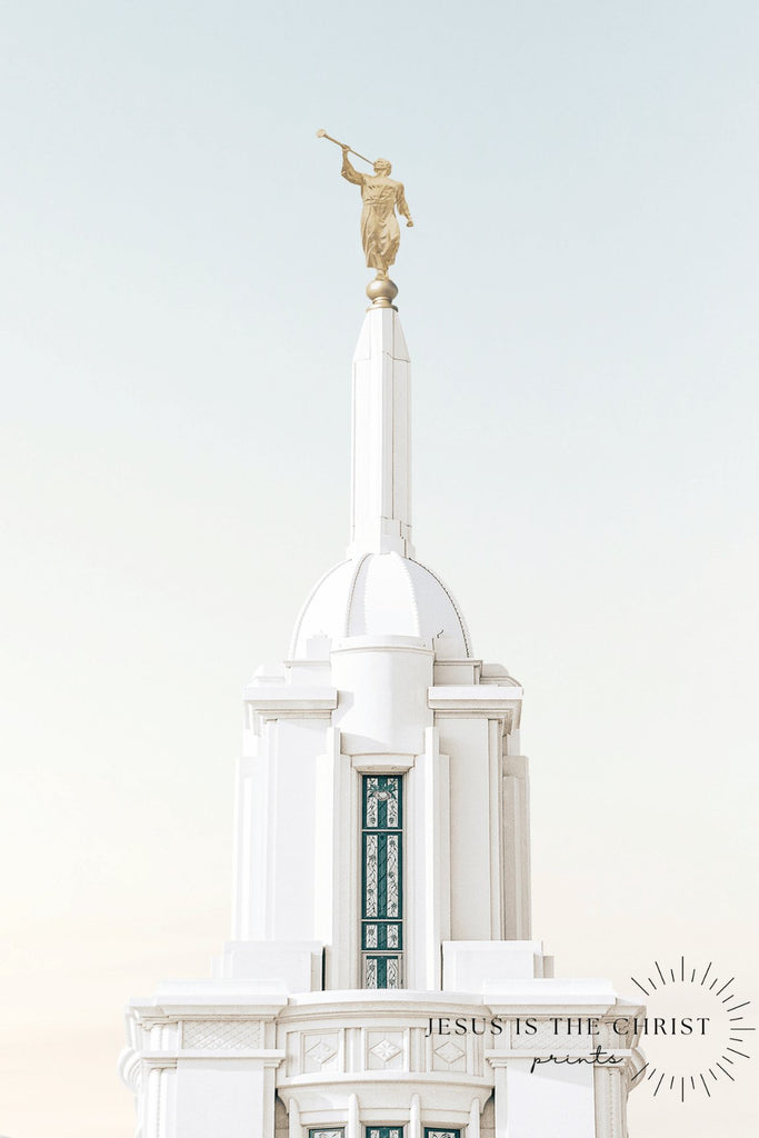 Payson Utah Temple Spire - Jesus is the Christ Prints