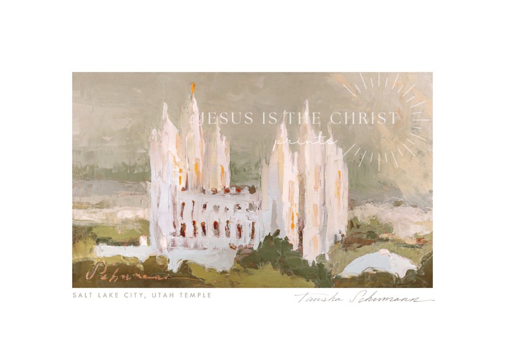 Salt Lake Temple Simple Oil Painting - Jesus is the Christ Prints