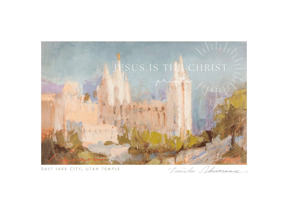 Salt Lake Temple Vibrant Oil Painting - Jesus is the Christ Prints