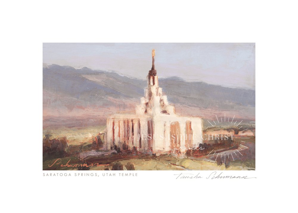 Saratoga Springs Utah Temple Oil Painting - Jesus is the Christ Prints